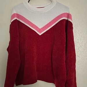 Stylish Red and White Women's Sweater